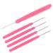 5pcs Plastic Hair Extension Crochet Hook, Latch Hook Crochet Needles Set, Latch Hook Tool for Braiding Hair (rose red #1)