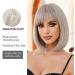 OUFEI Platinum Blonde Bob Wig with Bangs - Short Straight Synthetic Hair Wig for Women - Ideal for Daily Wear, Parties, and Cosplay - Platinum Blonde (1117-1) - Buy Online on GoSupps.com