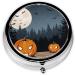 Halloween Moon Bat Pumpkin Pill Box | 3 Compartment Mini Decorative Travel Organizer for Vitamins & Medicine - Buy Online on GoSupps.com
