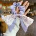 Satin Silk Hair Scrunchies Set for Thick, Curly, and Thin Hair - Flower Bow Purple-2pcs - Buy Online on GoSupps.com