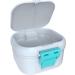 ARGOMAX Leak-Proof Prosthesis Box | Sustainable Dentistry Storage Solution for Dentures & Braces | Upgraded Design with Sieve (White + Cyan) - Buy Online on GoSupps.com