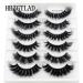 HBZGTLAD Cat-Eye 8D Wispy False Eyelashes - Pack of 6 Pairs | Dramatic Long Thick Volume Faux Mink Lashes | Mix-02 - Buy Online on GoSupps.com
