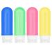 Skycase Travel Bottles for Toiletries 4 PCS 3 oz Silicone Travel Bottles Leak Proof Travel Size Bottles Toiletries Refillable Liquid Travel Accessories for Shampoo Hair Conditioner Bath Shower Yellow Yellow-Blue-Pink-Green