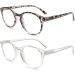 Koosufa Anti Blue Light Reading Glasses for Men & Women | Stylish Round Design | Anti-Fatigue Glasses in Various Strengths - Leopard & Transparent - Buy Online on GoSupps.com