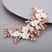 Chargances Wedding Brides Flower Crystal Hair Comb Bridesmaid Leaf Rhinestone Hair Vine Comb Handmade Hair Accessories for Women Girls Porm Head Pieces (Rose Gold) - Buy Online on GoSupps.com