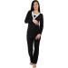 Nursing Pyjamas Set with Lace for Women - Maternity Sleepwear for Pregnancy and Breastfeeding - XL Black - Buy Online on GoSupps.com