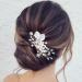 Zoestar Flower Wedding Hair Combs Silver Beads Bridal Hairpiece Rhinestone Leaf Hair Accessories for Women and Girls - Buy Online on GoSupps.com