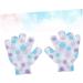 FOMIYES 3 Pairs Bath Gloves Five Finger Shower Gloves Exfoliating Gloves Shower Wipe Printing Child - Buy Online on GoSupps.com
