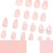 3D Pink Bow Press on Nails | Medium Almond Shape | 24 Pcs White French Tip False Nails with Flowers & Pearls | Full Cover Stick-On Acrylic Nails for Women - Buy Online on GoSupps.com