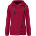 Bigfanshu Women's Sweatshirts Casual Zipper Patchwork Hooded Autumn Winter Warm Long Sleeve Loose Pullover Red - Buy Online on GoSupps.com
