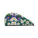 Wild Flowers and Daisies Coral Velvet Dry Hair Cap Caps with Buttons for Drying Curly Long & Thick Hair Anti Frizz