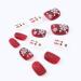 Brishow Christmas Snow Elk Press on False Nails - Red Short Square Fake Nails for Women & Girls (24pcs) - Buy Online on GoSupps.com