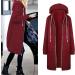 AMIMOJY Women's Hooded Jacket Zipper Hoodie Sweatshirt Plus Size Coat - Wine XL - Buy Online on GoSupps.com