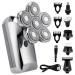 Electric Razor for Men 6 in 1 Men's 4D Electric Shaver Rechargeable 6 Floating Heads Beard Nose Ear Hair Trimmer Bald Head for Men Razor Clipper ( Color : Silver )