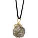 Pyrite Pendant Necklace - Gold Wire Wrap Rough Pyrite Pendants - Regular Handmade Healing Crystal Necklace with Black Macrame Cord Yechun - Buy Online on GoSupps.com