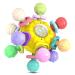 Baby Teething Teether Toys 6 to 12 Months: Teether Toys for Baby 6-12 Months | Baby Toys 0 to 6 Months Baby Teething Ball Toy 0-3 Month Rattle Sensory Infant Toys for 0-3-6-12 Months Baby (Yellow)