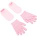 Moisturizing Gel Gloves Socks Set Soft Hands Feet Care Elastic Skin with Cream for Dry Cracked Feet Hands (Pink) - Buy Online on GoSupps.com