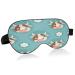 WELLDAY Sleep Mask Cute Cow Night Eye Shade Cover Soft Comfort Blindfold Blockout Light Adjustable Strap for Men Women