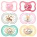 MAM Day & Night Pacifier Silicone 16+ Mix Girl 16-36 // incl. 3 sterilization transport boxes
