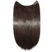 Silk-Co Hair Extensions - Dark Brown 50cm Invisible Cord & Rubber Band Smooth Synthetic Hair Sealing for Women - Buy Online on GoSupps.com