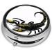 Buy Scorpion Printed Mini Round Pill Box - 3 Compartment Travel Organizer for Medicine | Portable Pill Case for Home & Office Use - Buy Online on GoSupps.com