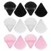 Sibba 12Pcs Powder Puff Triangle Shape Face Makeup Puff for Loose Powder Foundation Soft Cosmetic Sponge Wet and Dry Powder Puff Pads Large Body Cotton Powder Cushion Puffs (Black/white/pink)