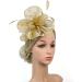 FRCOLOR Fascinator Feather Headband / Clip Party Wedding Royal Ascot Races Hair Accessories Headdress (Golden) - Buy Online on GoSupps.com