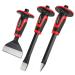 MAXPOWER 3PCS Masonry Chisel Set  11 inch Point Chisel and Flat Chisel  8 inch Brick Chisel  Tile Chisel Concrete Chisel with Thickness Hand Guard
