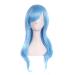 MapofBeauty 28" 70cm Long Curly Hair Ends Costume Cosplay Wig (Azure)