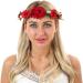 Colorful Velvet Rose Wreath - Perfect Headwear for Brides Bridesmaids & Holidays | HH72-1 Red - Buy Online on GoSupps.com