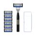 Razor plane men and women Safety Razor with 6 replacement heads+box 7 LATIEN stainless steel handling wet razor Simple blade change razor razor for gentle shave