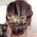 Gold Crystal Bridal Wedding Hair Comb - Sparkly Pearl Rhinestone Hair Accessory - Buy Online on GoSupps.com