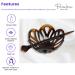 Parcelona French Radial Celluloid Chignon Hair Slide Bun Cover - Tortoise Shell Brown - Buy Online on GoSupps.com