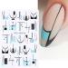 Nail Decor Spring Summer Smile Line Design Nail Art Stickers 3D Black White Geometry French(STZ-CS116) - Buy Online on GoSupps.com