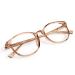 FONHCOO Blue Light Blocking Glasses Women Men Computer Eyeglasses TR90 Fashion Round Transparent Anti Blue Light Glasses with Anti Eyestrain & UV Glare for Gaming & Reading Champagne