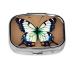 Cute Little Butterfly Printing 2 Compartment Small Pill Case Cute Small Pill Box Purse Pill Boxs Travel Pill Organizer for Pocket Purse and Travel Gifts