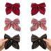 Doromy 6 Packs Big Hair Bow Clips Red Black Bow Hair Barrettes Cute Kawaii Bowknot Hairpins Satin Bow Hair Accessories French Hair Barrettes for Women Girls Christmas Parties
