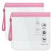 Clear Travel Toiletry Bag - Airport Security Liquids Bags Airport Liquid Bag 20 x 20cm TSA Approved Travel Accessories Makeup Bags Holiday Essentials Luggage for Men Women (2pcs Pink)