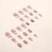 24pcs Nude Pink Glitter French Tip Press on False Nails with Leaves Pattern for Women and Girls | Removable Glue-on Stick on Nails - 0233Y61 - Buy Online on GoSupps.com
