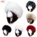 Women's Black Synthetic Fur Headband - Warm & Adjustable Fashion Ear Protector for Outdoor Sports Hiking & Skiing - Buy Online on GoSupps.com