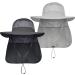 IYEBRAO 2 Pack Men's UV Protection Sun Hat with Neck Flap - Foldable Mesh Boonie Cap for Fishing, Hiking, Garden Work - Dark Grey & Light Grey - Buy Online on GoSupps.com