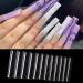 XXXL Clear No C Curve Square Nail Tips - 504 Pcs - Extra Long Half Cover for Acrylic Nails - EJIUJIUO - Buy Online on GoSupps.com