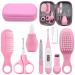 VicBou 8pcs Baby Grooming kit Newborn Baby Care Accessories with Zipper Box Baby Hair Nail Thermometer Care Set Baby Healthcare Set for Newborn Infant Toddler Girls & Boys (Pink) pink 8pcs