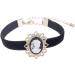 Fantastic Deal Jewellery Set Kit With 3 Charming Retro Style Bracelets/Bangles Including White Pearls Bow Tie Shape With Golden Chain And Black Wristband With Cameo By VAGA  - Buy Online on GoSupps.com