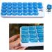 Pill Pod Organizer with Zippered Travel Case - 31-Day Monthly Medication Vitamins & Supplements Organizer (Blue) | Perfect for Travel - Buy Online on GoSupps.com