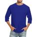 Men's Round Neck 3/4 Arm T-Shirts - Oversized Grandad & Leisure Tops in Dark Blue XL - Buy Online on GoSupps.com