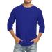 T-shirts for men round-necked 3/4 arm shirt basic t shirt men three-quarter arm shirt grandad shirt dapa tops oversized tshirt running shirt leisure shirts xl dark blue