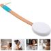 SOLUSTRE Dry Brush Body Lotion Back Applicator with Sponge for Exfoliating | Reach Handle for Shower Bath | Back Scratcher | Skin Care Tool - Buy Online on GoSupps.com