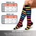 Compression Socks for Women & Men - Best Circulation Support for Running Nursing Travel | Large-X-Large - Black/Rainbow/Navy - Buy Online on GoSupps.com