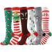 Buy Christmas Multi-Colored Compression Knee Socks for Pregnant Nurses & Edema Relief International Shipping Available - Buy Online on GoSupps.com